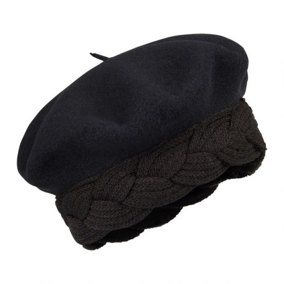 Black Wool Pina Beret - Heritage by Laulhère