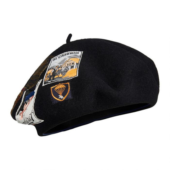 Black Wool Eridan Beret - Heritage by Laulhère Black Wool Eridan Beret - Heritage by Laulhère