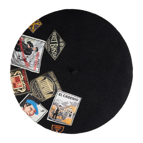 Black Wool Eridan Beret - Heritage by Laulhère Black Wool Eridan Beret - Heritage by Laulhère