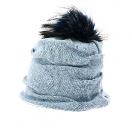 Nani blue pompom hat - Traclet