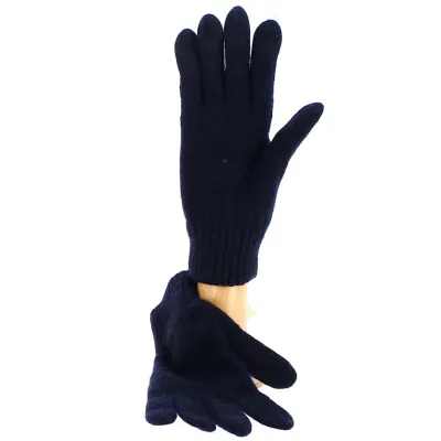 Gants en laine & polyamide bleu marine - Traclet