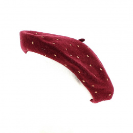 Fancy burgundy wool beret - Traclet