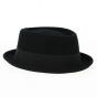 Porkpie Wool Felt Hat Black- Traclet