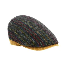Le Merlo flat cap wool mustard & multicolor