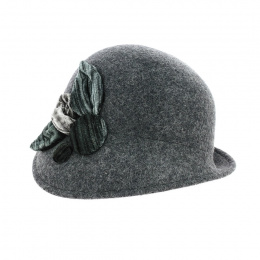Clara grey wool cloche hat - Traclet