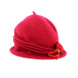 Chapeau cloche Martine laine rouge - Traclet