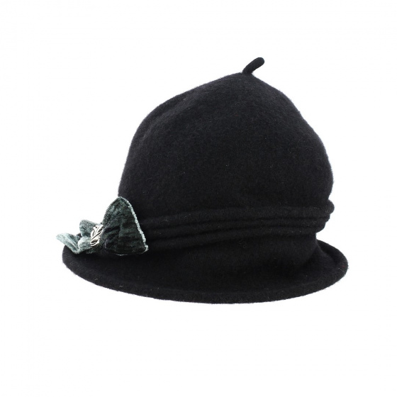 Chapeau cloche Martine laine noire - Traclet Chapeau cloche Martine laine noire - Traclet