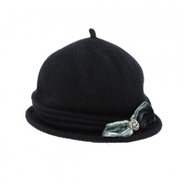 Martine cloche hat black wool - Traclet