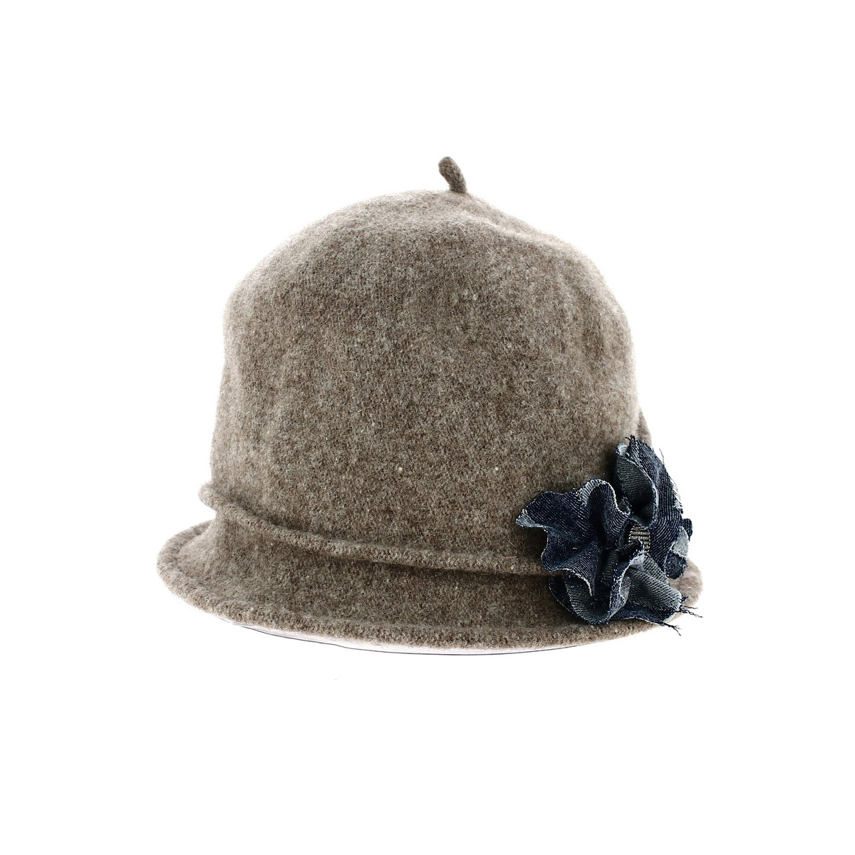 Light brown Caroline wool cloche hat 