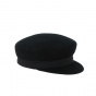 Curved cap La Joka black wool felt - Traclet