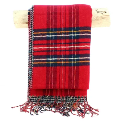 Echarpe rouge à rayures tricolores - Traclet