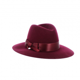Fedora Vivian hat burgundy felt - Traclet