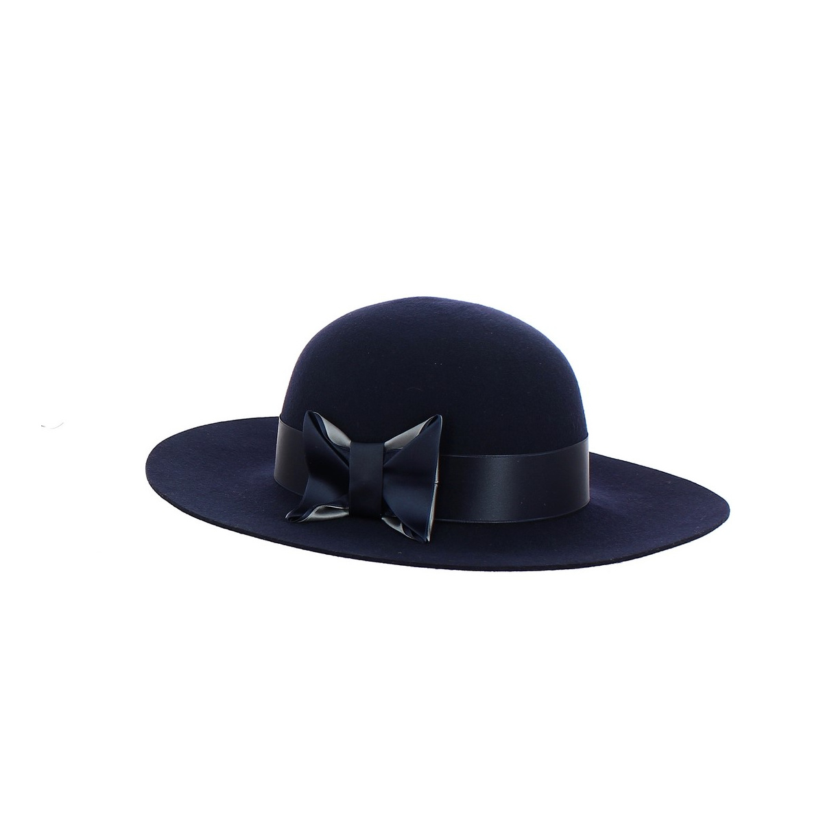 Giulia wool felt capeline navy blue 