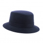 Navy Blue Wool Bucket Hat - Traclet