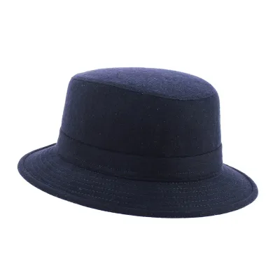 Navy Blue Wool Bucket Hat - Traclet