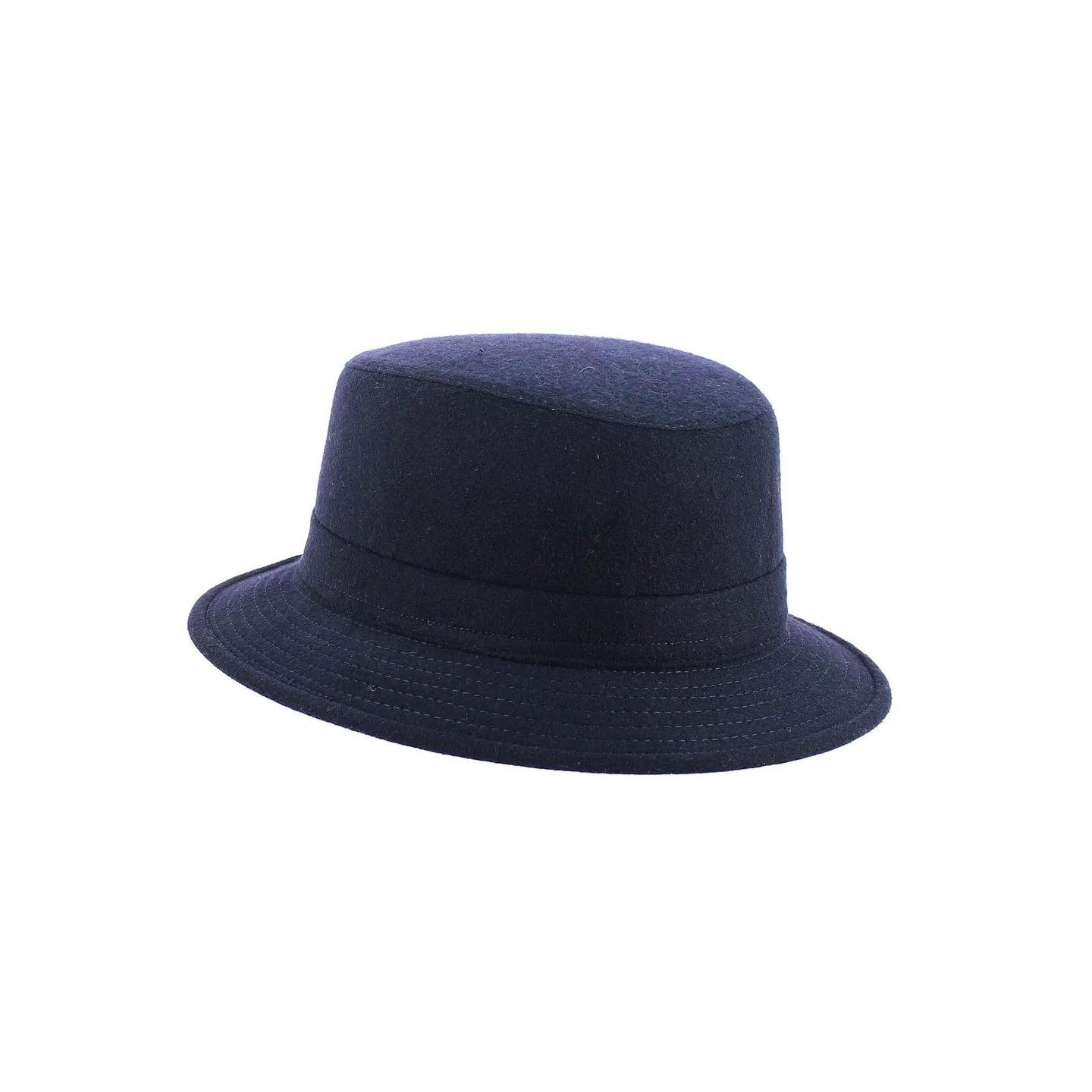 Navy Blue Wool Bucket Hat - Traclet