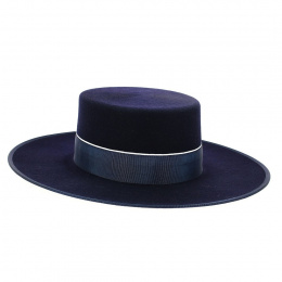 Chapeau Cordobes Andalou Feutre Marine