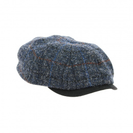 Houston eight-sided cap, blue wool - Crambes
