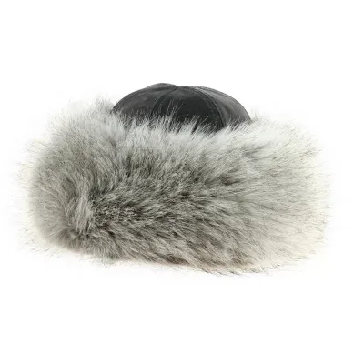 Nastasia Toque Leather & Silver Fox Faux Fur - Traclet Reference: 9563 | Traclet Hat Shop