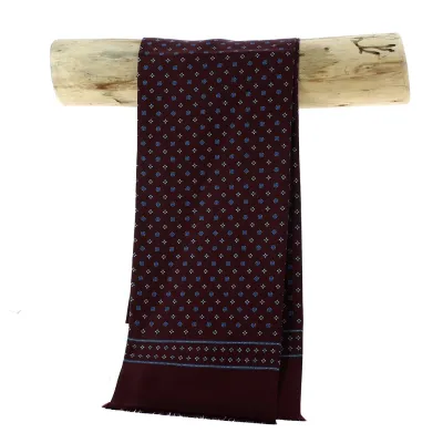 Pedro burgundy and blue silk scarf - Traclet