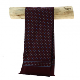 Pedro burgundy and blue silk scarf - Traclet