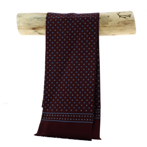 Pedro burgundy and blue silk scarf - Traclet