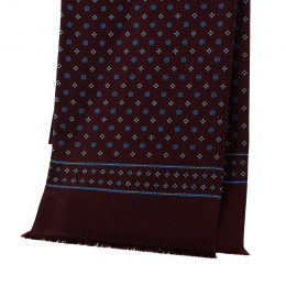 Foulard en soie bordeaux et bleu - Traclet