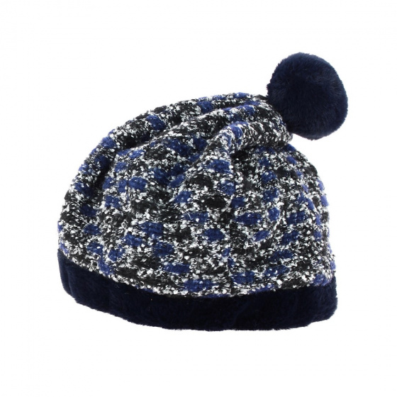 Nayima navy blue pompom hat - Traclet