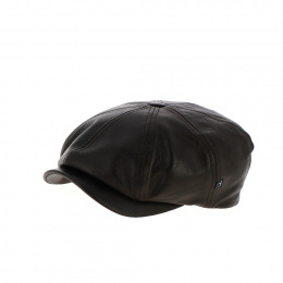Brown leather Hatteras cap - Traclet