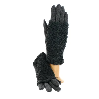 Grey knitted gloves - Traclet