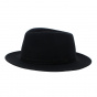 Black Wool Felt Fedora Hat - Panizza