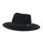 Fedora Hat Black rabbit hair felt - Flechet