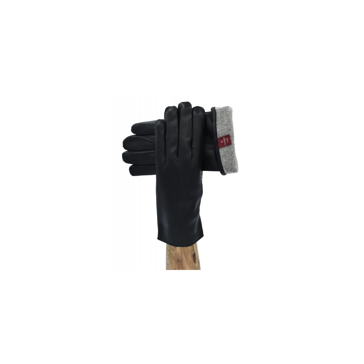 Gants homme en cuir et en soie noir - Traclet