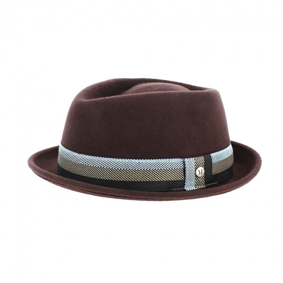 Brown wool Porkpie hat - Flechet