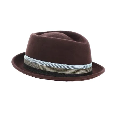 Chapeau Porkpie laine marron - Flechet