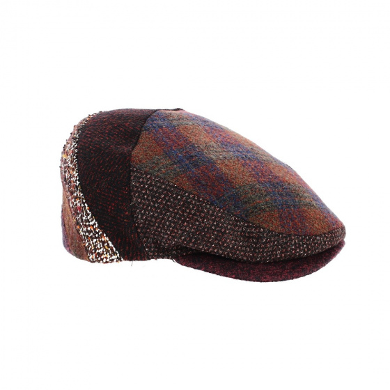 Casquette plate Patchwork Laine Brique - Flechet