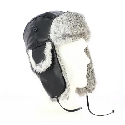 Chapka Leather & Real fur Milo Black- Herman