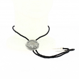 Bolo Tie Bison Silver