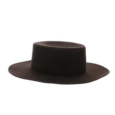 Canotier Matador feutre laine marron - Traclet