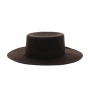 Brown wool felt Matador boater - Traclet