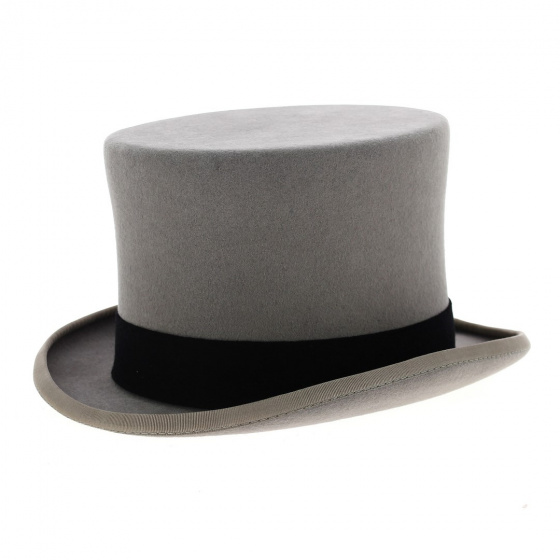 top hat felt grey hair