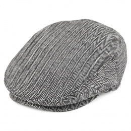 Snowdon Herringbone Flat Cap Grey - Traclet