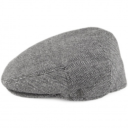 Snowdon Herringbone Flat Cap Grey - Traclet