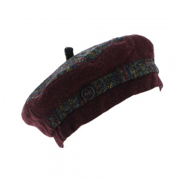 Béret-toque Laine Bordeaux et Multicolore - Traclet