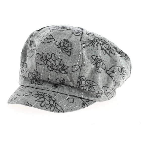 Edelweiss Cotton Retro Summer Newsboy Cap Grey - Traclet