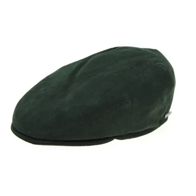 Casquette Plate Kent Soft Coton Vert Foncé- Stetson Reference : 10769 | Chapellerie Traclet