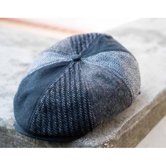 Essen Patchwork Wool Cap Grey & Black - Traclet