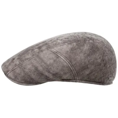Casquette Bec de Canard Lambskin Cuir Gris - Stetson Reference : 13053 | Chapellerie Traclet