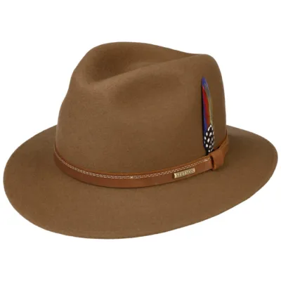 Chapeau Traveller Ortenzo Feutre Laine Marron/Beige - Stetson