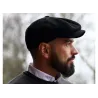 JP Black Wool Tweed Cap - Hanna Hats Reference: 14303| Chapellerie Traclet